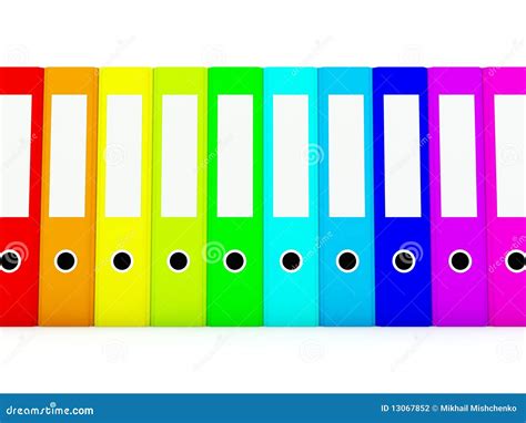 Colored folders stock illustration. Illustration of pile - 13067852