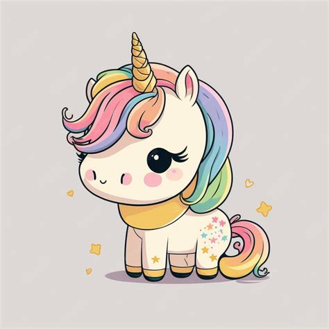 Premium Photo Cute Kawaii Unicorn Vector Icon Illustration