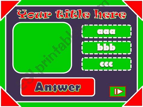 Esl English Powerpoints Powerpoint Game Template