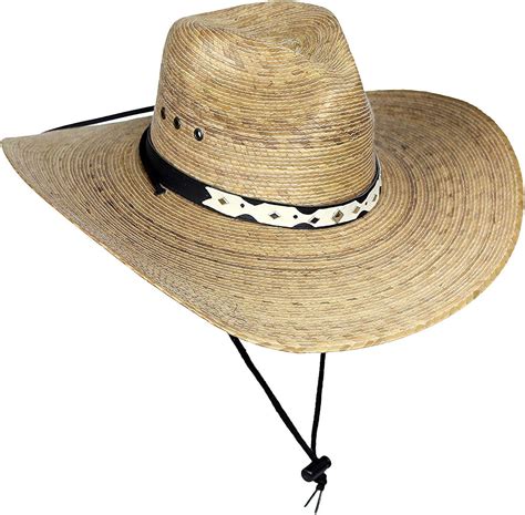 Mws Mexican Palm Leaf Cowboy Hat With Chin Strap Sombreros