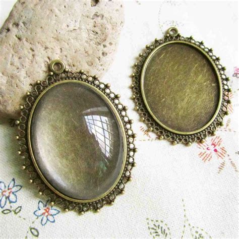 5pcs Antique Bronze Cabochon Base Setting By SuppliesWholesale