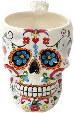 Amazon.com: Pacific Giftware Colorful Day of The Dead Skull Drinking Mug Home Decor : Home & Kitchen