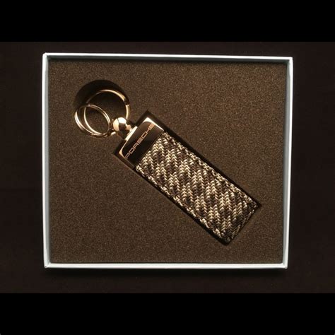 Keyring Porsche 911 Targa 4S Pepita Houndstooth Leather Porsche Design