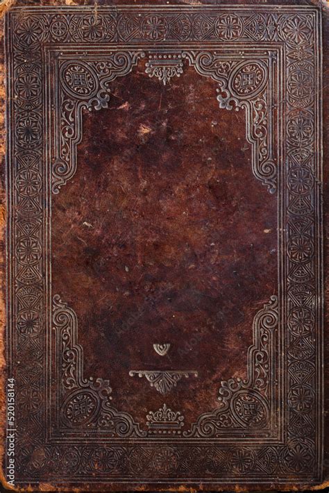 Antique leather-bound book cover texture. Ancient bible cover early 18th century. Stock Photo ...