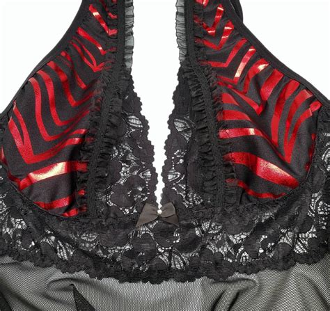 Metallic Zebra Babydoll Lingerie Set Hand Made Lingerie Sexy Etsy