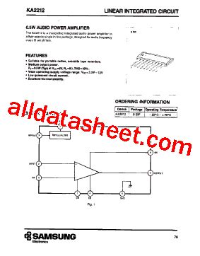 KA2212 Datasheet PDF Samsung Semiconductor