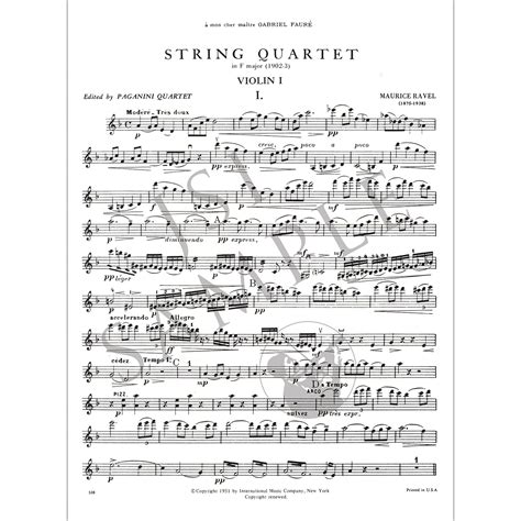 String Quartet In F Major Maurice Ravel International Music