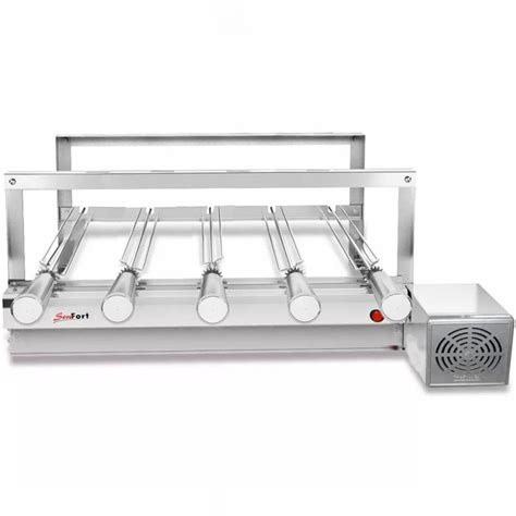 Churrasqueira Giratória Grill Inox 5 Espetos Motor QuadradoD