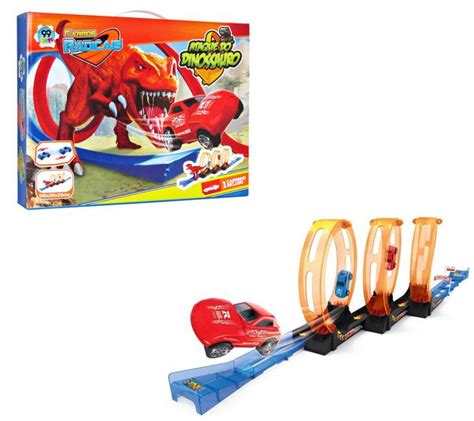 Pista Grande De Dinossauro Carrinho Loop 360 99 Toys Pistas