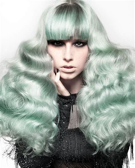 Light Green Curls In 2024 Bright Hair Colors Pastel Green Hair Bright Hair