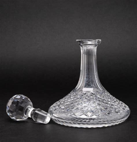 Lot A Waterford Alana Pattern Crystal Ships Decanter With Stopper