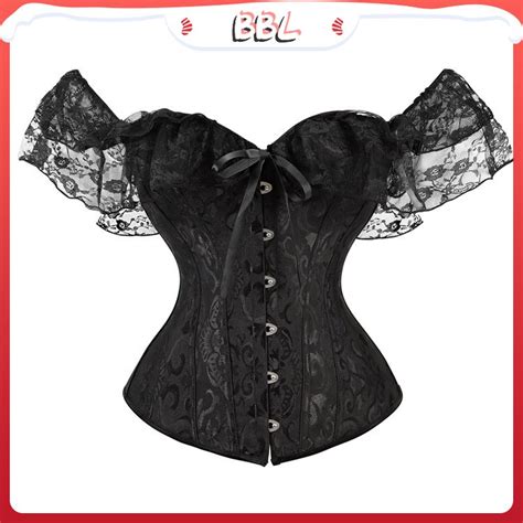 Moda Feminina Jacquard Gótico Underbust Corset Tops Mulheres Oferta