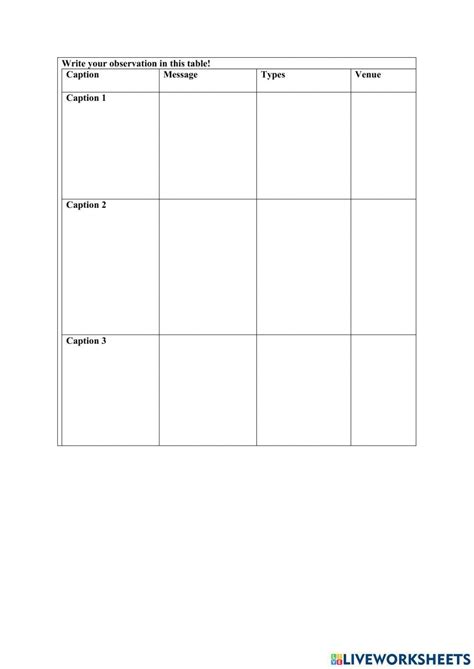 Structure Of Caption Text Worksheet Live Worksheets