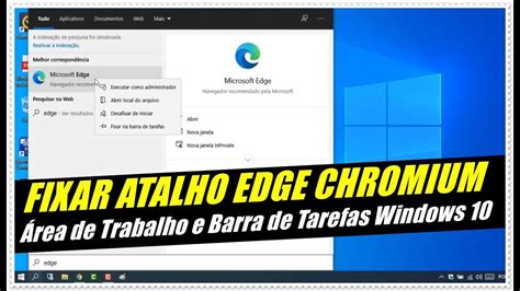 Como Fixar Atalhos Do Navegador Edge Chromium Na Barra De Tarefas E