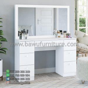 Meja Rias Retro Minimalis Cat Duco Warna Putih Terbaru Bawu Furniture