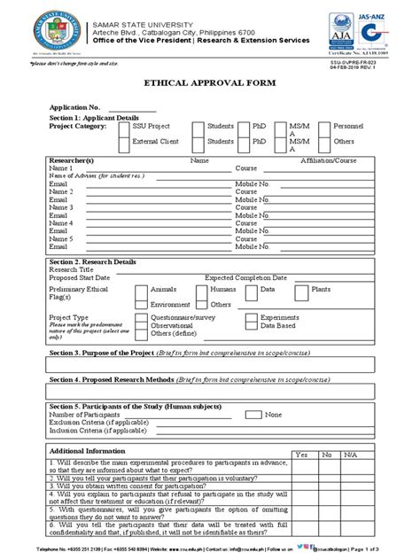 23 Ethical Approval Form Pdf