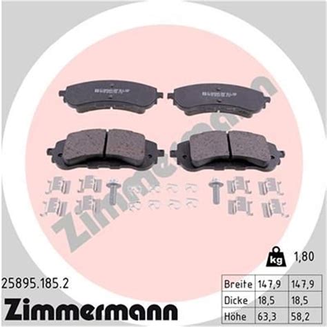 ZIMMERMANN BREMSBELÄGE BREMSKLÖTZE SATZ VORNE passend für CITROËN