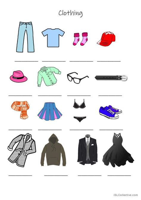 Clothing English Esl Worksheets Pdf And Doc