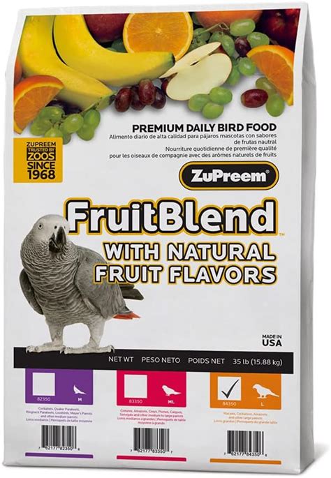 Amazon ZuPreem FruitBlend Flavor Pellets Bird Food For Large