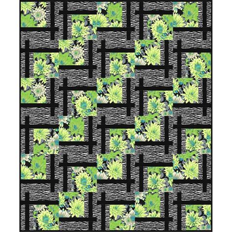 Kaffe Green Cactus With Sharks Teeth Bq2 Quilt Kit By Kaffe Fassett Free Spirit Fabrics