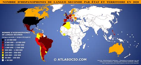 Carte Du Monde Nombre D Hispanophones Par Tat Atlasocio