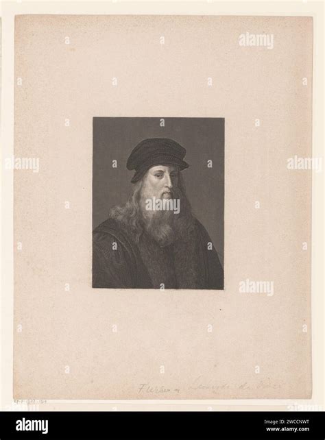 Portret van Leonardo da Vinci, Friedrich Weber, after Raphael Morghen