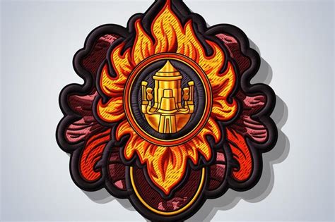 Premium Vector | Red firefighter helmet in flame