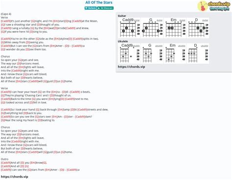 Chord: All Of The Stars - tab, song lyric, sheet, guitar, ukulele ...