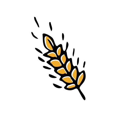 Premium Vector Simple Wheat Icon On White Background Spike Hand