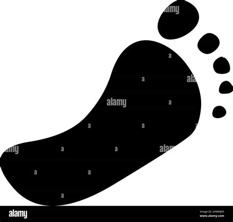 Vector Illustration Of The Black Color Silhouette Of The Footprint Of A