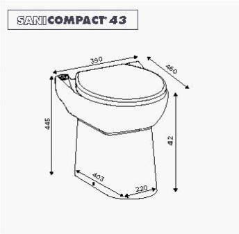 WC à poser avec broyeur intégré Sanicomptact 43 eco SFA Wc a poser