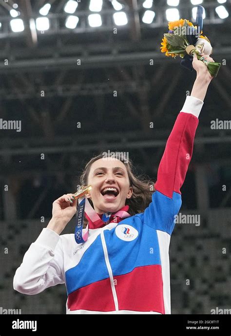 Tokyo Japan 7th Aug 2021 Mariya Lasitskene Of Roc Reacts During The