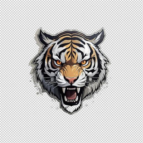 Premium Psd Sticker Logo Tiger Isolated Background Isolate