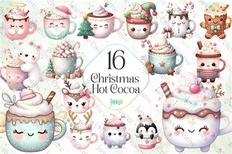Christmas Hot Cocoa Sublimation Clipart Graphic By JaneCreative Creative Fabrica