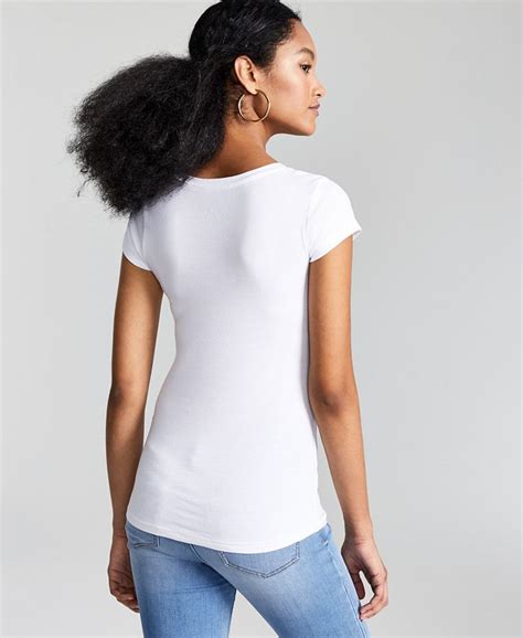 Aveto Juniors' Scoop-Neck Cap-Sleeve T-Shirt & Reviews - Tops - Juniors - Macy's