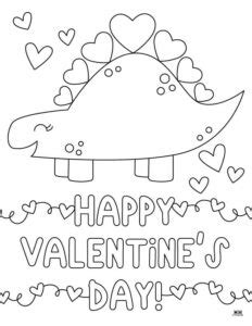 Dinosaur Valentine Coloring Pages Pages Printabulls