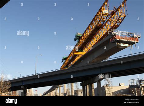 Light rail transit construction in Calgary, Alberta, Canada Stock Photo ...