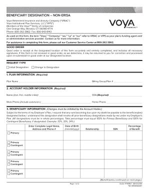 Fillable Online Beneficiary Designation Form Prepare For My Future