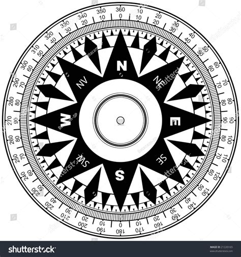 Compass Rose Black White Vector Illustration Stock Vector (Royalty Free) 21220165 | Shutterstock