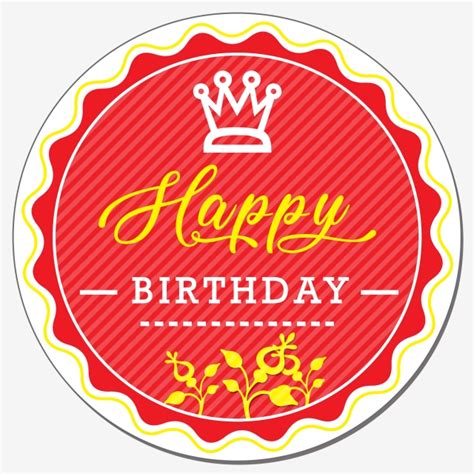 Printable Happy Birthday Round Logo