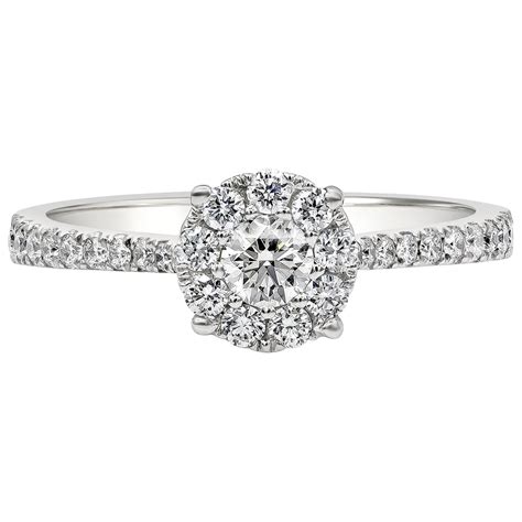 Round Cut Diamond Gold Cluster Engagement Ring At 1stdibs Diamond