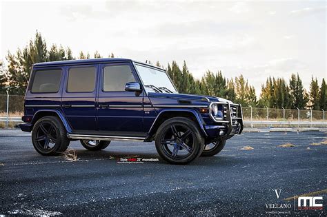 Blue Cars G550 Mercedes Suv Tuning Vellano Wheels HD Wallpaper