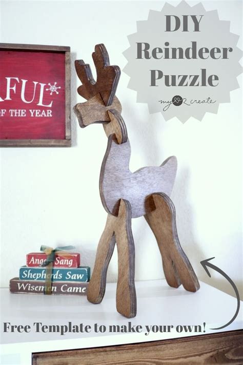 How To Make A Diy Wooden Reindeer Puzzle For Your Holiday Decor Or For