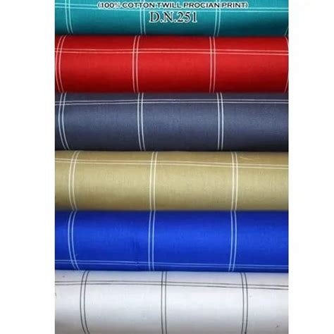 Check Cello Fancy Cotton Twill Shirting Fabric Gsm Gsm