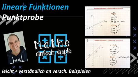 Punktprobe lineare Funktionen versch Bsp leicht erklärt