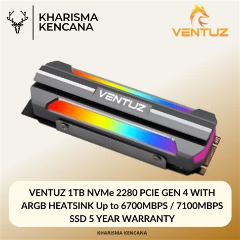 Ssd Ssd Nvme Ventuz Tb Nvme Pcie Gen With Argb Heatsink Up