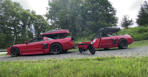 Klodens Fedeste Camping Træk Honda Nsx Med Tagboks Og Nsx Trailer