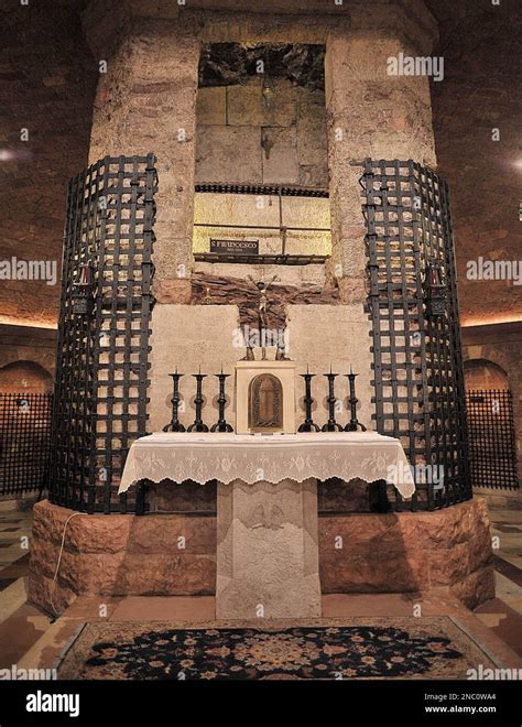 The Tomb Of St Francis Of Assisi After Its Restoration In The Crypt In The Lower Church Of