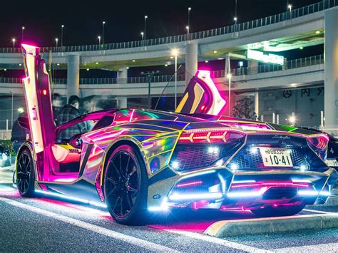 Purple Lamborghini Aventador Glow In The Dark