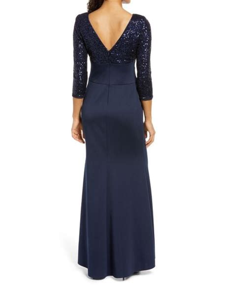 Eliza J Sequin Bodice Gown In Blue Lyst